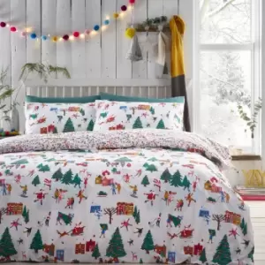 Image of Christmas Together Festive Duvet Cover Set Multi / Toddler/Junior