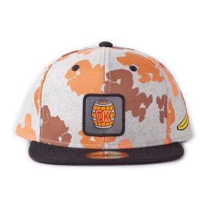 Image of Nintendo - Unisex Donkey Kong Silhouette All-Over Print with Logo Badge Snapback Baseball Cap (Grey/Black)