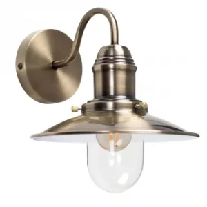 Image of Industrial Style Fisherman's Wall Light in Antique Brass