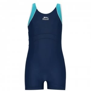 Image of Slazenger Boyleg Swimming Suit Junior Girls - Navy