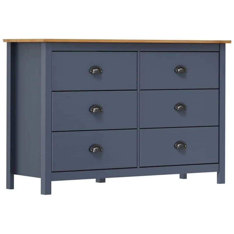 Image of VIDAXL Vidaxl - Sideboard Hill Grey 125x40x80cm Solid Pine Wood 8719883910512