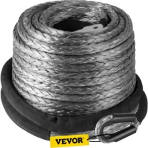 Image of VEVOR Winch Rope, 3/8" x 95' Synthetic Winch Rope, 20500lbs Stainless Steel Protective Sleeve, Protective Thimble Sleeve for SUV ATV UTV Truck Jeep