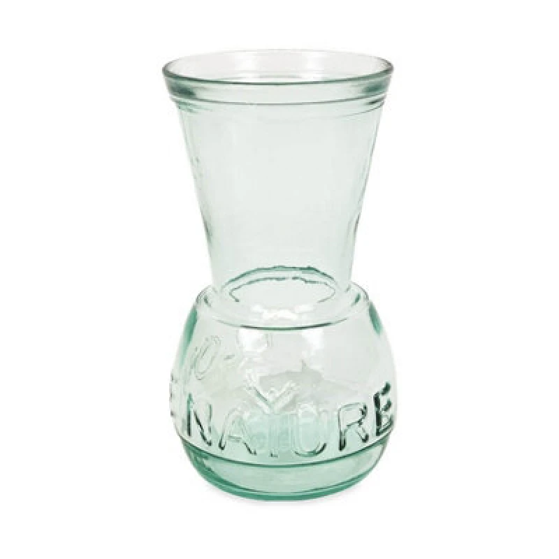 Image of Verano Spanish Ceramics Recycled Glass Kitchen Dining Room Home Decor I Love Nature Vase - 22cm (H) Clear unisex