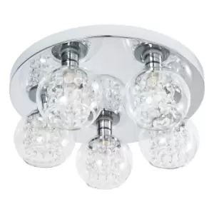 Image of Spa Megara 5 Light Ceiling Light Decorative Crystal Clear Glass and Chrome