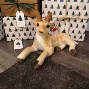 Image of 35cm Indoor Plush Laying Deer Christmas Decoration