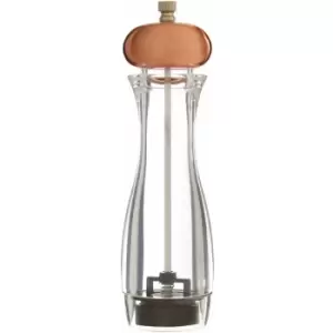 Image of Pepper Mills Grinders Transparent Mill For Salt And Pepper Refillable Grinder Set Stylish Finish Metallic Accent Salt and Pepper Mills 6 x 6 x 22