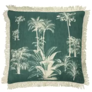 Image of Ecuador Cushion Emerald/Natural, Emerald/Natural / 50 x 50cm / Polyester Filled
