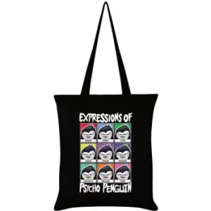 Image of Psycho Penguin Expressions Tote Bag (One Size) (Black/White)