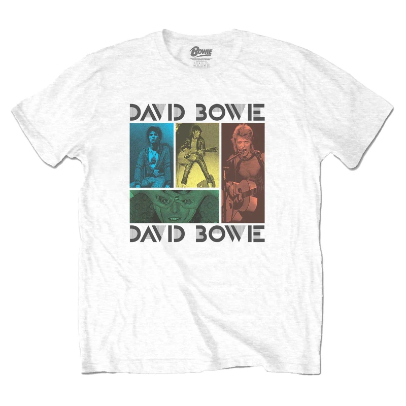 Image of David Bowie David Bowie Men Mick Rock Collage T-Shirt in White Size: Medium White M Male 5063300146095