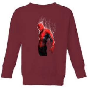Image of Marvel Spider-man Web Wrap Kids Sweatshirt - Burgundy - 3-4 Years - Burgundy