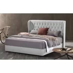 Image of Mariappa Bed Double Plush Velvet Silver