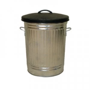Image of Slingsby Galvanised 90 Litre Dustbin With Rubber Lid 316625
