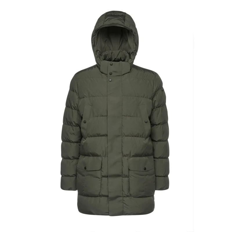 Image of Geox Geox's Pieve Long Hooded Puffer Vert Male 58