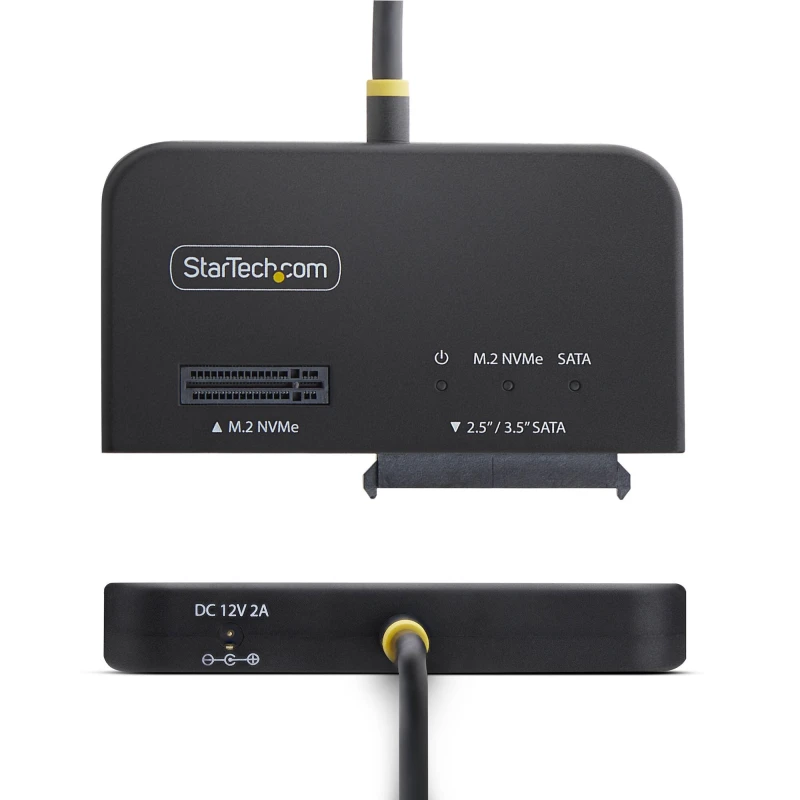 Image of StarTech.com StarTech.com USB-C/USB-A to M.2 NVMe and 2.5in/3.5" SATA Adapter, 10Gbps, Tool-Free External SSD Hard Drive Reader, B+M/M-Key USB31CSAT3