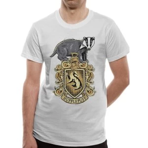Image of Harry Potter - Hufflepuff Mens Medium T-Shirt - White
