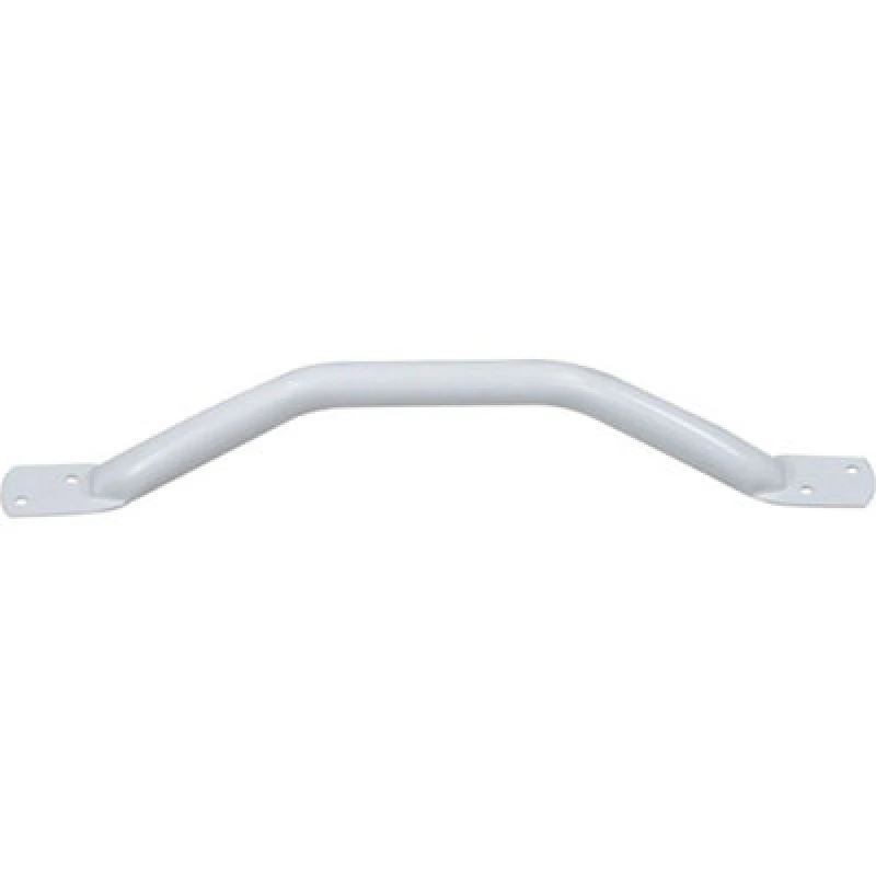 Image of Loops Offset White Steel Pipe Grab Bar - 450mm Length - Rounded Safety Ends - Epoxy Metallics