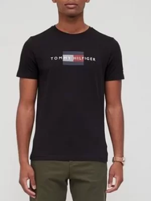 Image of Tommy Hilfiger Lines Hilfiger T-Shirt, Black, Size S, Men