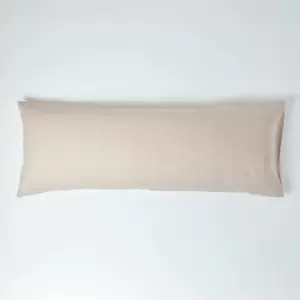 Image of Natural Linen Body Pillowcase - Natural - Homescapes
