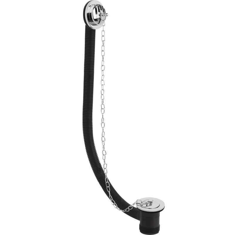 Image of nuie Classic Concealed Bath Waste & Overflow - Chrome, Silver EA384