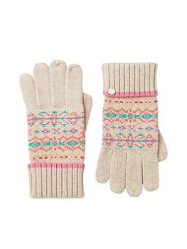 Image of Joules Christina Fairisle Gloves - Cream, Women