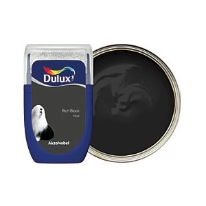 Image of Dulux Rich Black Matt Emulsion Paint 30ml
