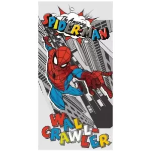 Image of Spider-Man Pop Art Cotton Beach Towel (One Size) (Red/Blue/Grey) - Red/Blue/Grey