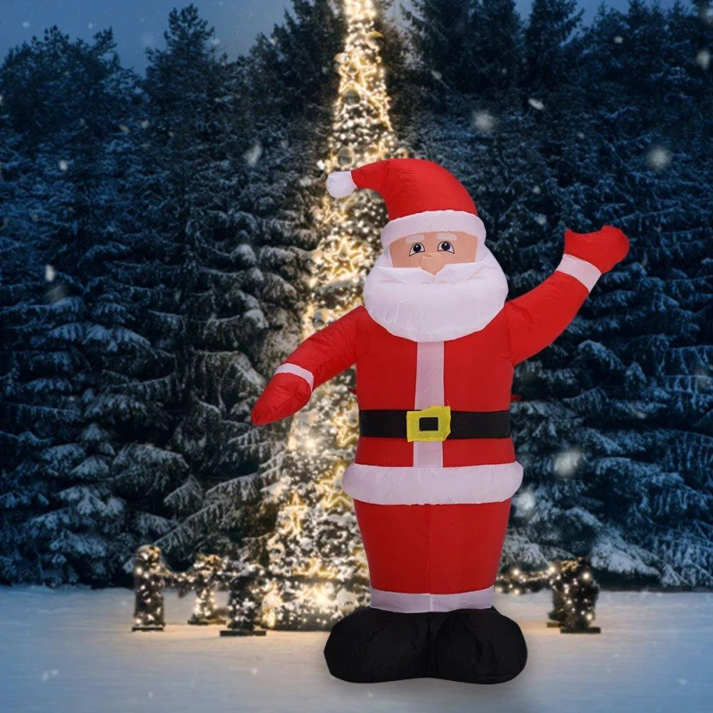 Image of LIFE IDEAS Inflatable Santa Yard Decoration with LED Red unisex 120CM