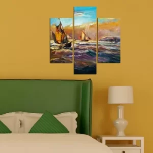 Image of 3MDF-094 Multicolor Decorative MDF Painting (3 Pieces)