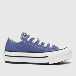Image of Converse Blue Ctas Lo Eva Lift Platform Girls Junior Trainers