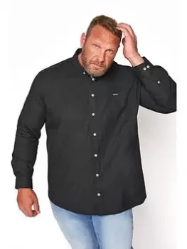 Image of BadRhino Essential Long Sleeve Poplin Shirt - Black, Size 5-6Xl, Men