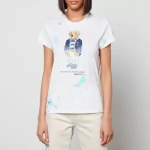 Image of Polo Ralph Lauren Womens Bear Paint T-Shirt - White - L