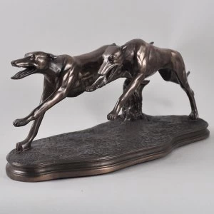 Image of Pair of Greyhounds Cold Cast Bronze Sculpture