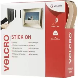 Image of VELCRO VEL-EC60221 Hook-and-loop tape stick-on Hook and loop pad (L x W) 10000 mm x 20 mm Beige 10 m