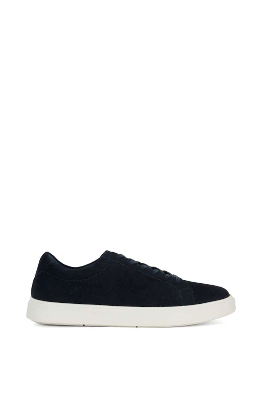 Image of Dune London Mens 'Tais' Suede Trainers in Navy Size: 8 Navy Male 8