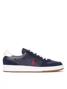 Image of Polo Ralph Lauren Polo Court Trainers, Navy, Size 8, Men