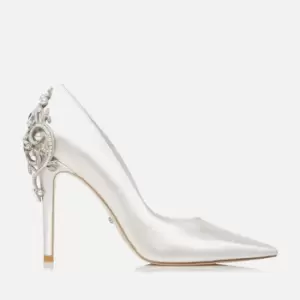 Image of Dune Womens Bluebell Satin Court Shoes - Ivory - UK 4