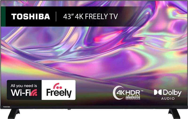 Image of Toshiba 43UV1563DB 43 Smart 4K Ultra HD TV Dolby Vision & Freely Streaming 43UV1563DB Black