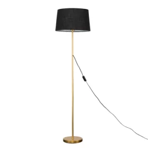 Image of Charlie Gold Floor Lamp with Black Doretta Shade