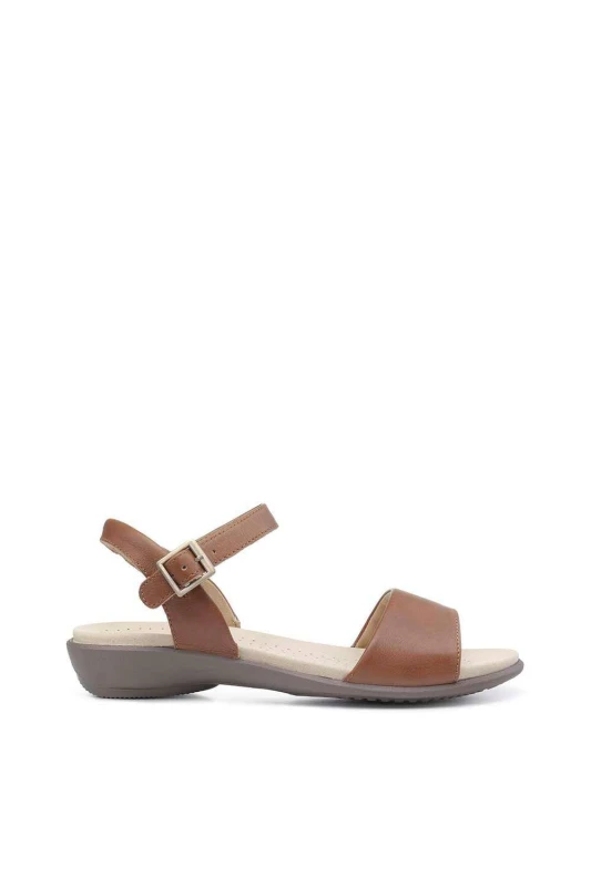 Image of Hotter Womens Wide Fit 'Tropic' Sandals in Tan Size: 8 Tan Female 8