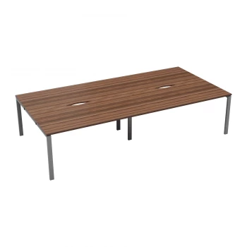 Image of CB 4 Person Bench 1200 x 800 - Dark Walnut Top and Silver Legs