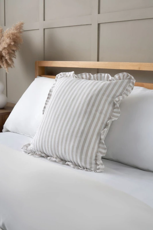 Image of Bhs Rustic Stripe Cushion Natural