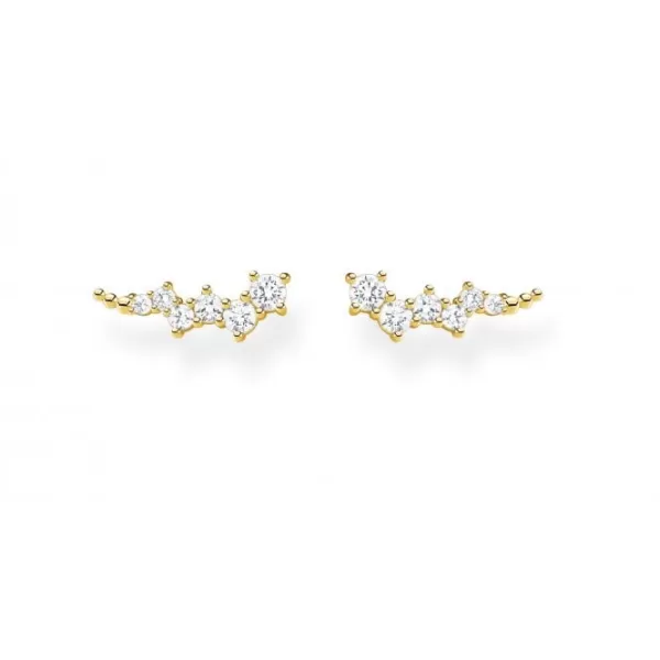 Image of Yellow Gold Stone Cluster Ear Climbers H2157-414-14
