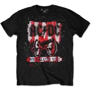 Image of AC/DC - We Salute You Bold Unisex Medium T-Shirt - Black