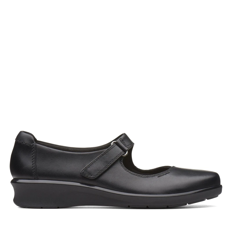 Image of Clarks Clarks Women Hope Henley Black Leather Mary Jane Size: 7-Standard Fit Black 7-Standard Fit Female 5050409048641