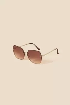 Image of Large Rimless Square Sunglasses