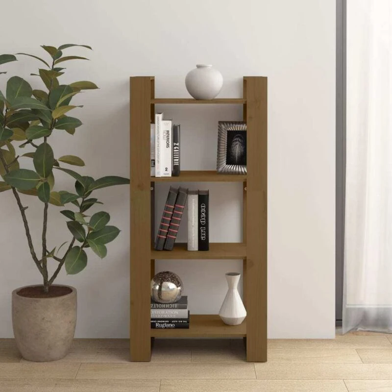 Image of VIDAXL Book Cabinet/Room Divider Honey Brown 60x35x125cm Solid Wood Vidaxl 8720286905258