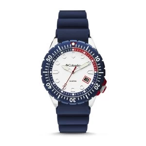 Image of Columbia CSC04-003 Pacific Outlander White 3-Hand Date Navy Silicone Watch