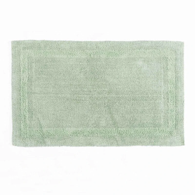 Image of Homescapes Luxury Reversible Cotton Bath Mat - Sage Green