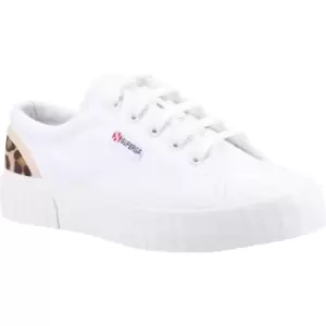 Image of Superga 2630 Stripe Pad Leopard Shoes Female White/Leopard UK Size 5
