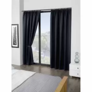 Image of Emma Barclay Blackout Pencil Pleat Curtains Cali 46 X 72" Black